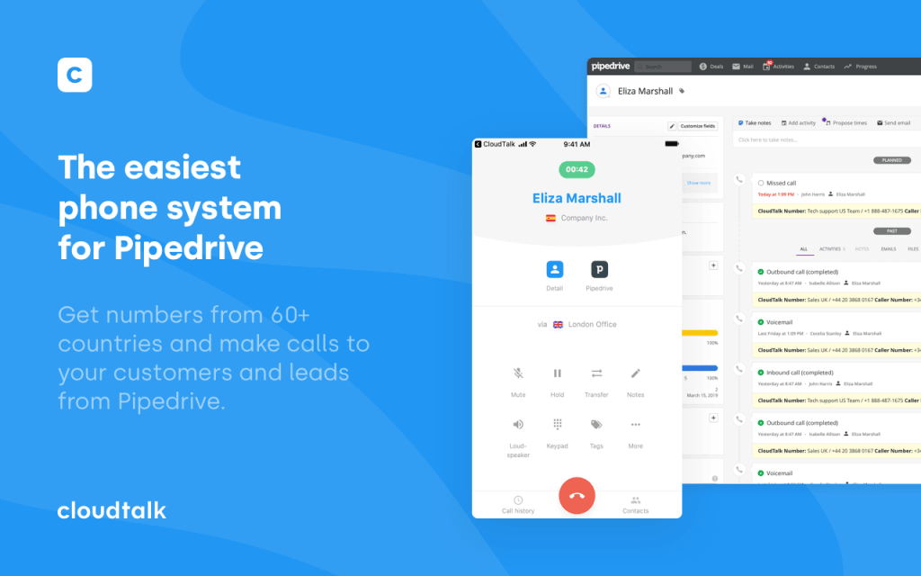 CloudTalk phone syste, for Pipedrive