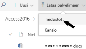 2. Lataa tiedostot SharePoint